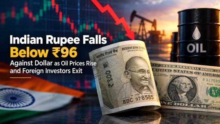 Indian Rupee Falls Below ₹96 as Oil Prices Rise