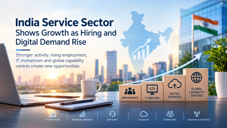 India Service Sector Shows Growth as Hiring and Digital Demand Rise