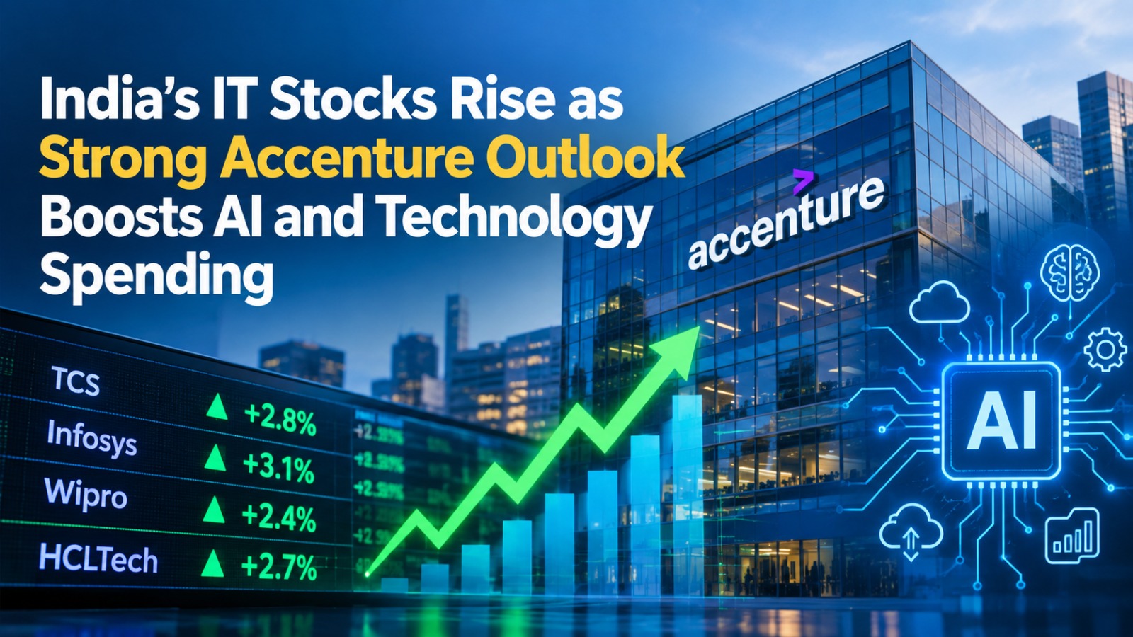 India IT Stocks Rise as Accenture Outlook Boosts AI Growth