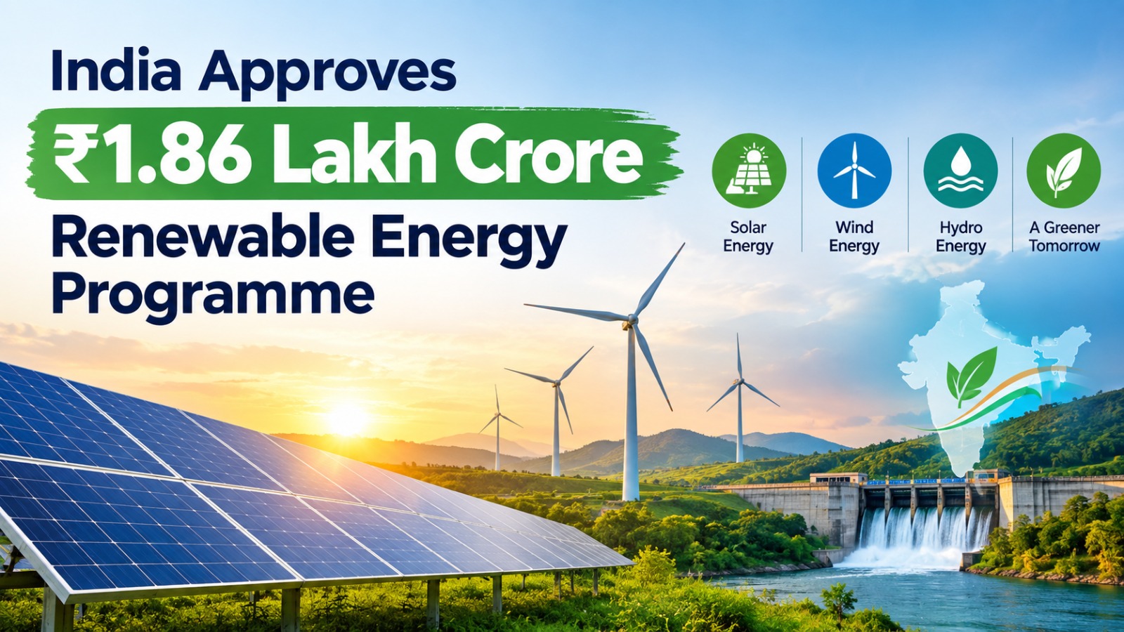 India Approves ₹1.86 Lakh Crore Renewable Energy Programme