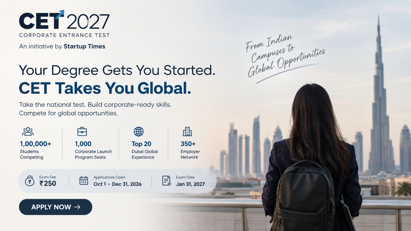 CET 2027: ₹250 Exam, Corporate Training & Dubai Opportunity